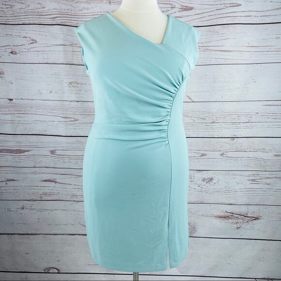The Limited sea green sheath dress ruched front XL - Picture 1 of 11